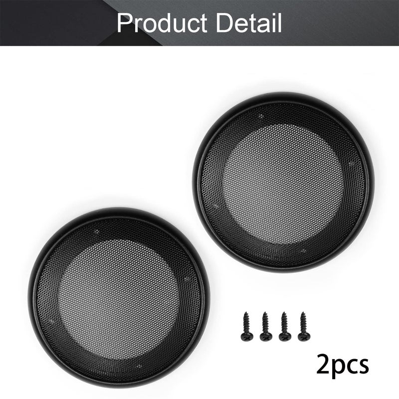 Fielect 2Pcs 4" Speaker Grill Cover Mesh Decorative Circle Woofer Guard Protector Cover Audio Accessories Black Cloth Cover with 8 Screws - Image 4